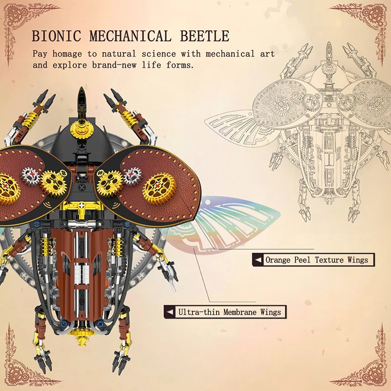 Mechanical Beetle MOC - Motorized Electric Building Block Kit