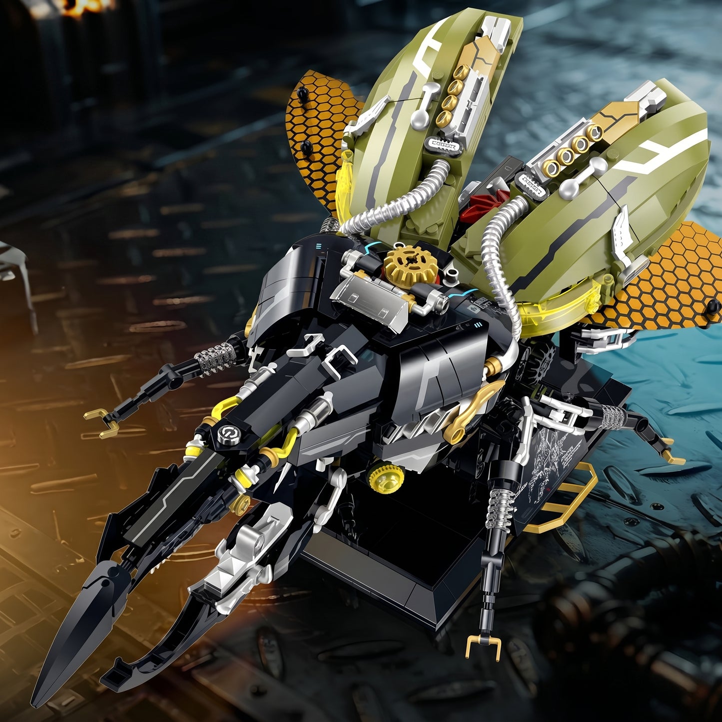 CyberMech Neon Insect Series - Cyberpunk Building Block Model Kit